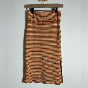 Aerie Ribbed Midi Skirt Size Small Colorful Stripes
